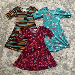Bundle of 3 Lularoe Girls Adeline dresses size 4